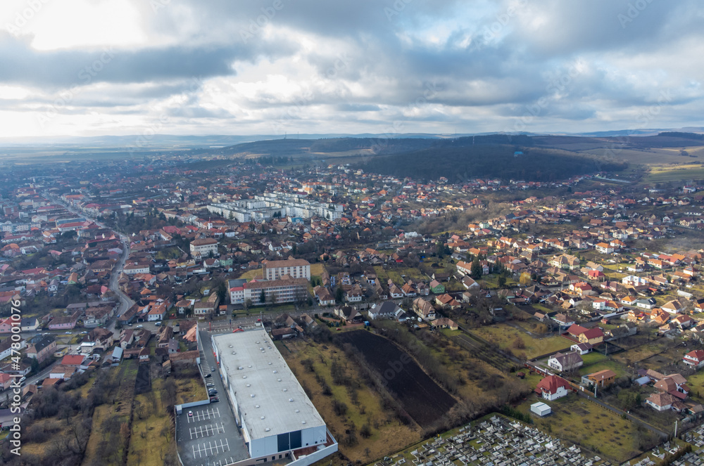 Part of the city of Reghin - Romania seen from above