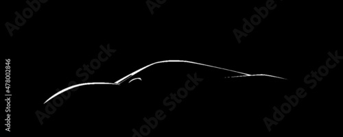 Vector background, super car silhouette