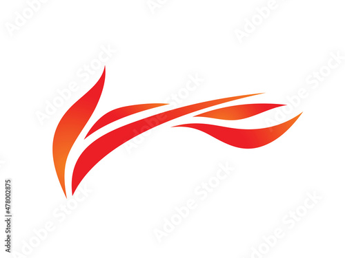 Abstract shapes concept logo design. Fire flame hot ignite creative sign. Dynamic motion abstract symbol. Vector illustration.  photo