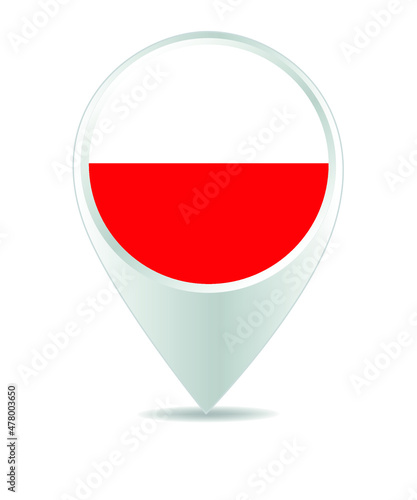 Free Download Location Icon for Poland Flag, Vector - GFXLoad