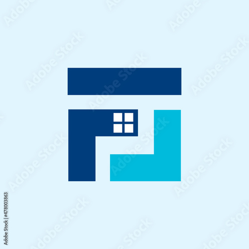 Letter F with Real Estate contraction Logo Concept.