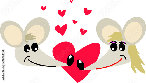 Rats in love with hearts