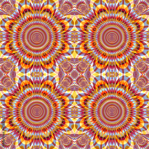 Beautiful seamless pattern of four mandalas