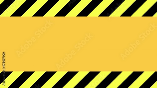 A warning caution tape, angled stripes with a horizontal scroll. Orange background, regular motion speed.
 photo