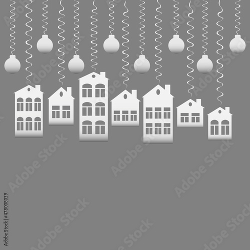 advertising banner or postcard - housewarming, sale or rental of housing on a turnkey basis. Apartments or houses
