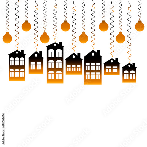 advertising banner or postcard - housewarming, sale or rental of housing on a turnkey basis. Apartments or houses