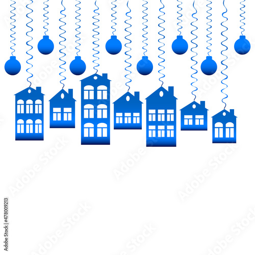 advertising banner or postcard - housewarming, sale or rental of housing on a turnkey basis. Apartments or houses