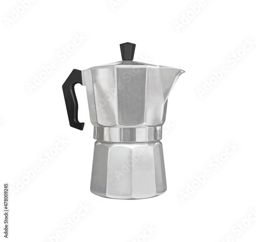 Geyser coffee maker isolated on white background