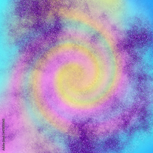 Colorful modern galaxy background. Rainbow space backdrop universal use © Julia