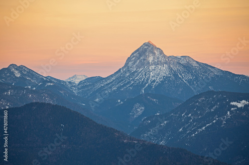 Guffert Summit Austria at sunset