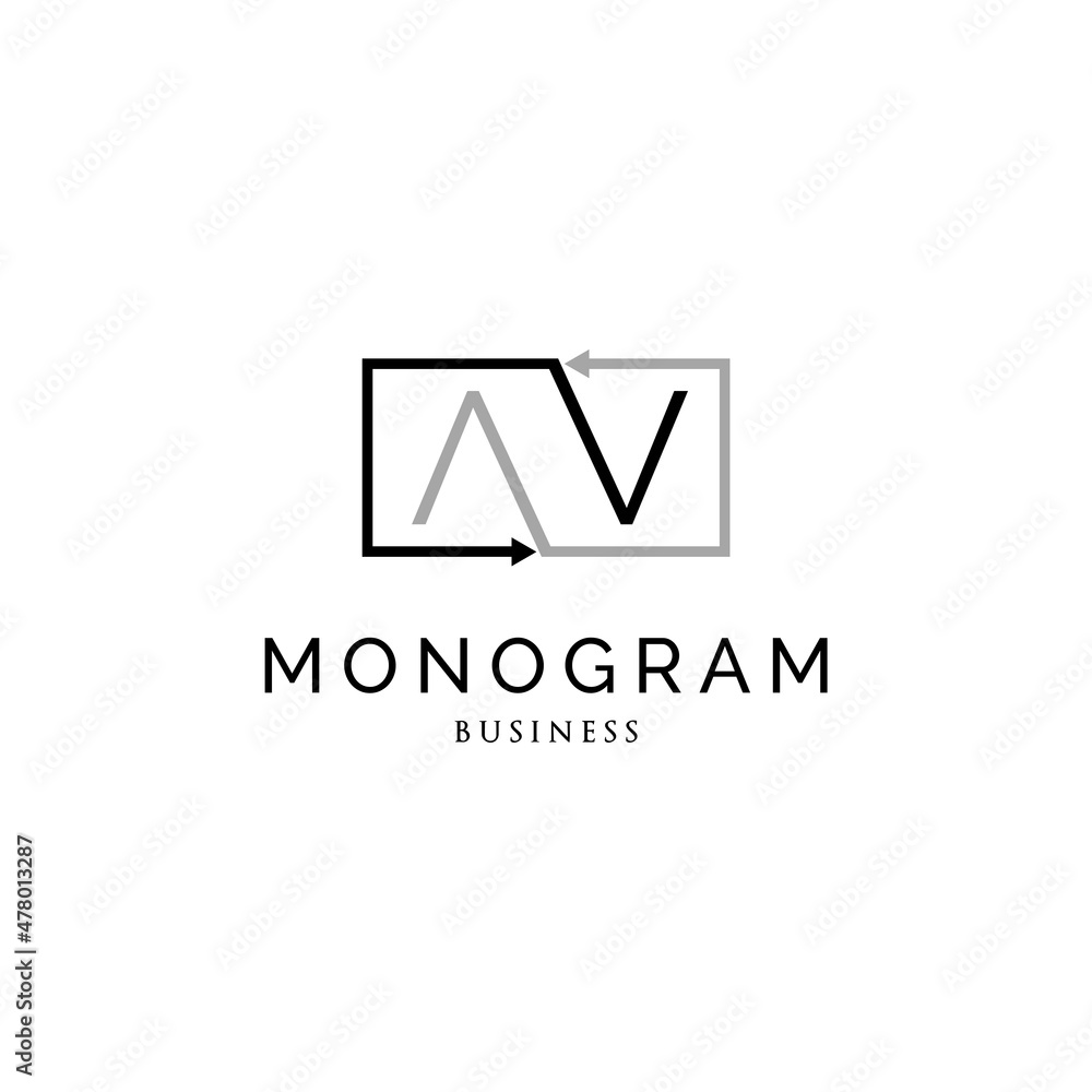 Initial letter AV arrow monogram logo design inspiration Stock Vector ...