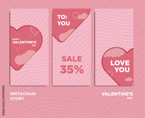 valentines theme design vector for instagram story post