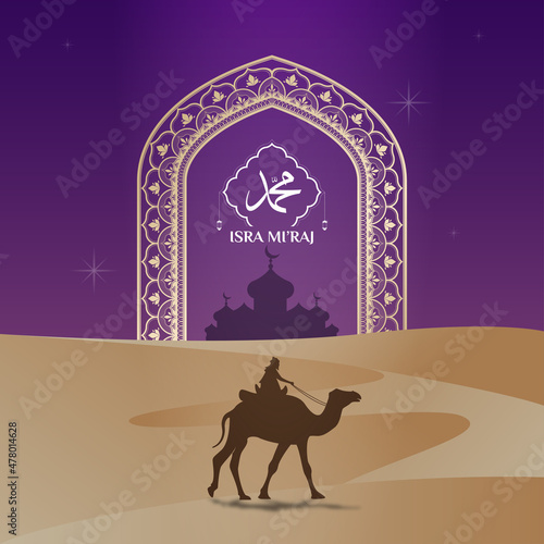 vector square design instagram post abstract isra miraj desert travel background