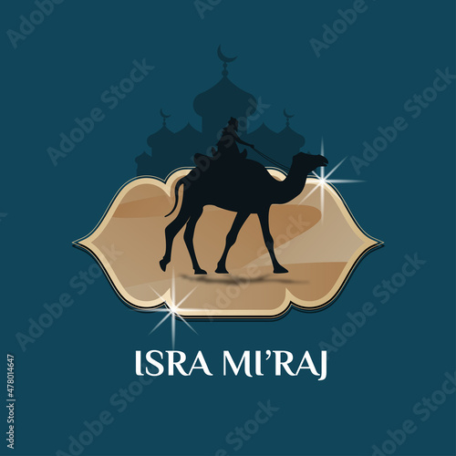 isra miraj greeting instagram square design vector