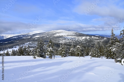 Karkonosze, góry, zima, Przełęcz Karkonoska, Park Narodowy, 