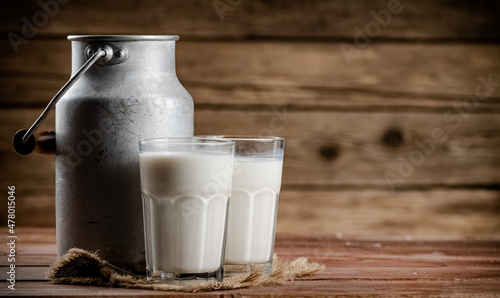 Stampa su tela A glass of homemade village milk
