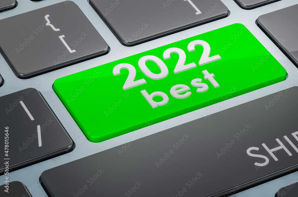 2022 best button on keyboard, 3D rendering 2022 best button on keyboard, 3D rendering