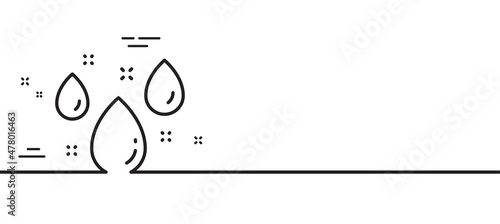 Rainy weather forecast line icon. Rain sign. Water drops symbol. Minimal line illustration background. Rainy weather line icon pattern banner. White web template concept. Vector