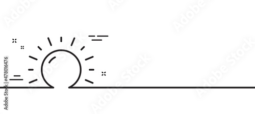 Sunny weather forecast line icon. Summer sun sign. Minimal line illustration background. Sunny weather line icon pattern banner. White web template concept. Vector