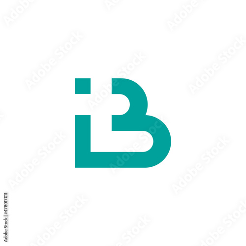 Letters I, T and B Linked Logo. Blue Letters ITB, TB with Silhouette of Letter T between Letters I and B Isolated on White Background. Design Vector Element
