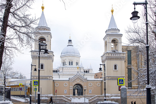 Canvas Moscow, Russia , , Ivanovsky Convent is a large stauropegic Russian Orthodox convent in central Moscow, inside the Boulevard Ring