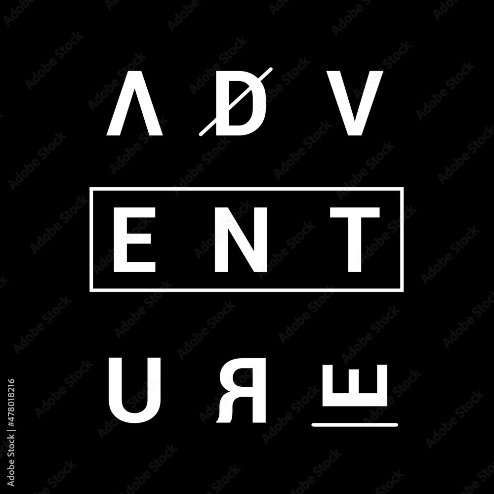 Adventure Typography design. Vector illustration.