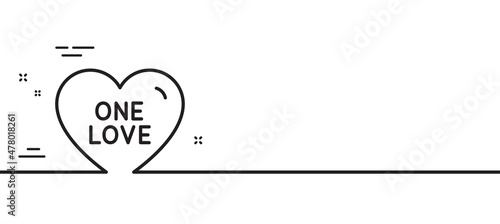 One love line icon. Sweet heart sign. Valentine day symbol. Minimal line illustration background. One love line icon pattern banner. White web template concept. Vector
