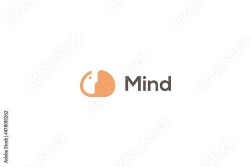 Template logo on mind or brain thematic