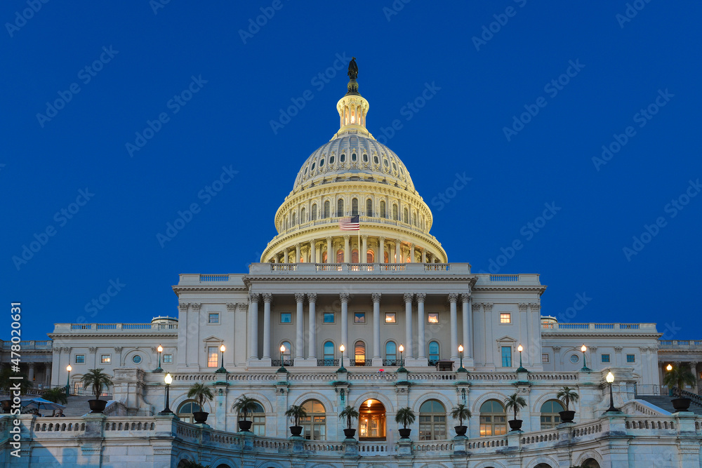 US Capitol Building at night - Washington DC, United States