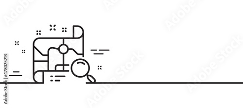 Search map line icon. Find location address sign. Minimal line illustration background. Search map line icon pattern banner. White web template concept. Vector
