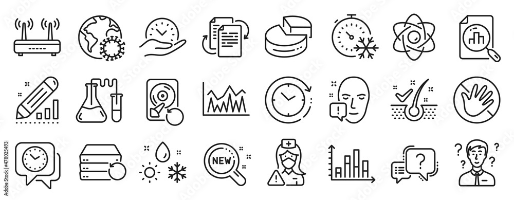 Set of Science icons, such as Bureaucracy, Nurse, Chemistry lab icons ...