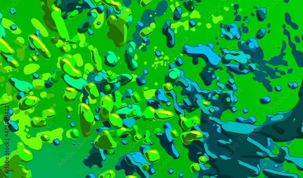 Cartoon water liquid particles droplets. Abatract painting. 2d illustration. Frozen motion small particle molecules. Cartoon water liquid particles droplets. Abatract painting. 2d illustration. Frozen motion small particle molecules.
