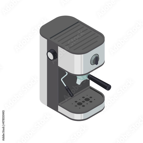 Coffee maker isometric illustration coffee espresso machine