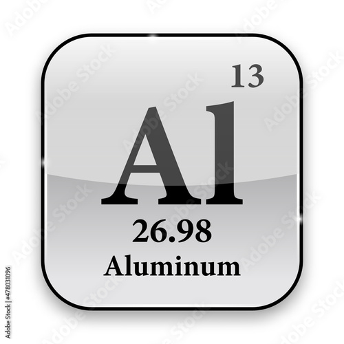 The periodic table element Aluminum. Vector illustration