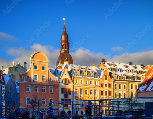 beautiful streets and buildings in New Year's Old Riga86