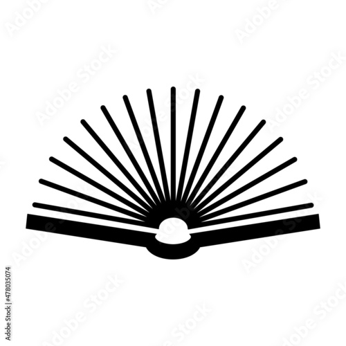 open book icon vector with overturned leaves. open book vector graphic illustration