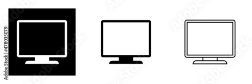 TV or monitor icon vector on white background. vector icon for graphic, website and mobile design
