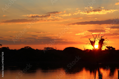 Sonnenuntergang Kr  ger Park - Sunset Dam   Sundown Kruger Park - Sunset Dam  