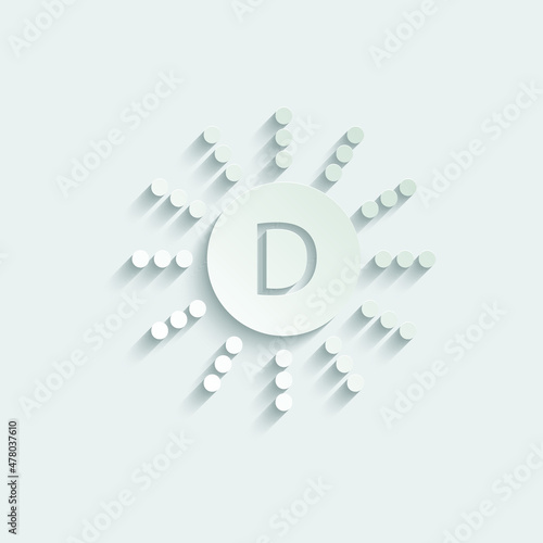 vitamin D icon vector. sun icon