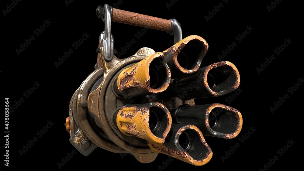 Gatling Machine Gun Cannon Blaster Jinx Arcane Stock Illustration