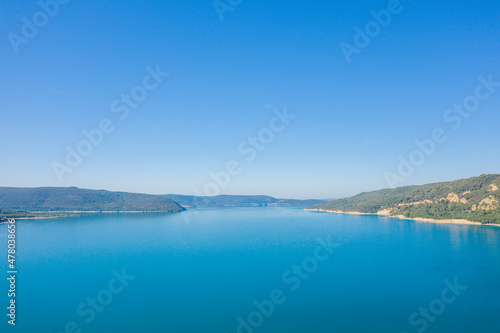 The Lake of Sainte-Croix in Europe, France, Provence Alpes Cote dAzur, Var, in summer, on a sunny day. © Florent