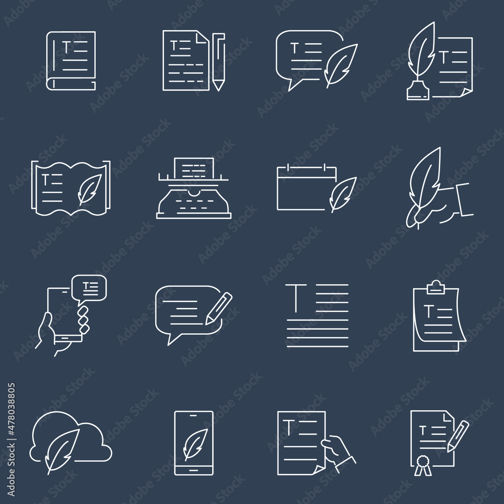text icons set . text pack symbol vector elements for infographic web ...