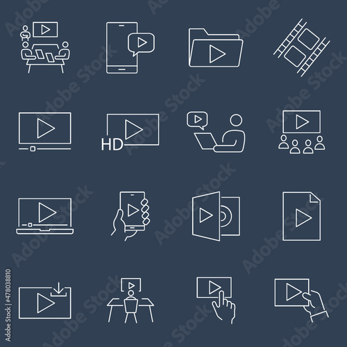 video icons set . video symbol vector elements for infographic web