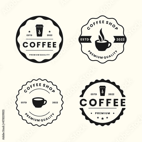 retro coffee logo design collection. vintage badge coffee logo template
