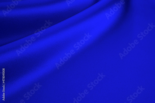 シルクのドレープ 青