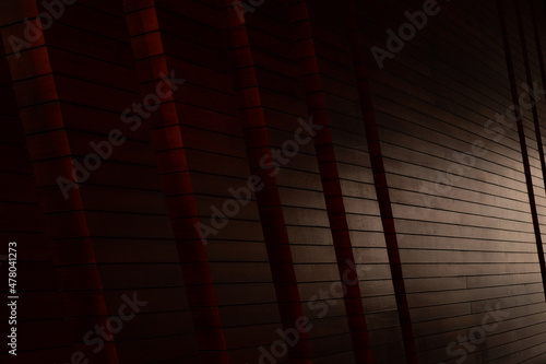Light and shadow on wooden wall. Background for interial design and natural touch.