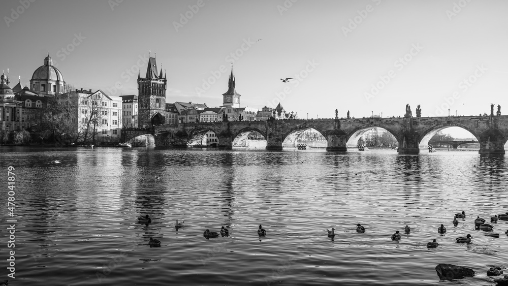 Fototapeta premium Charles Bridge over Vltava River in Prague