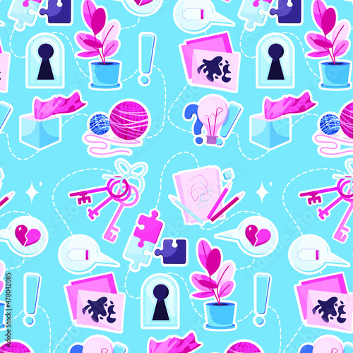Illustrations and stickers on psychology and psychiatric appointments