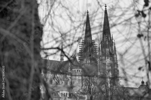Obraz na płótnie Dom St. Peter hinter Bäumen
