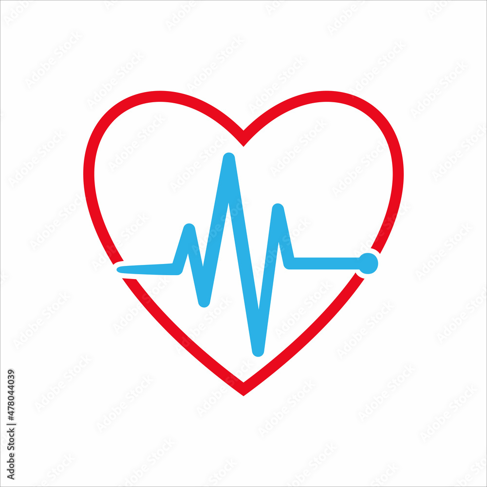 electrocardiogram and heart icon logo vector electrocardiogram and heart icon logo vector